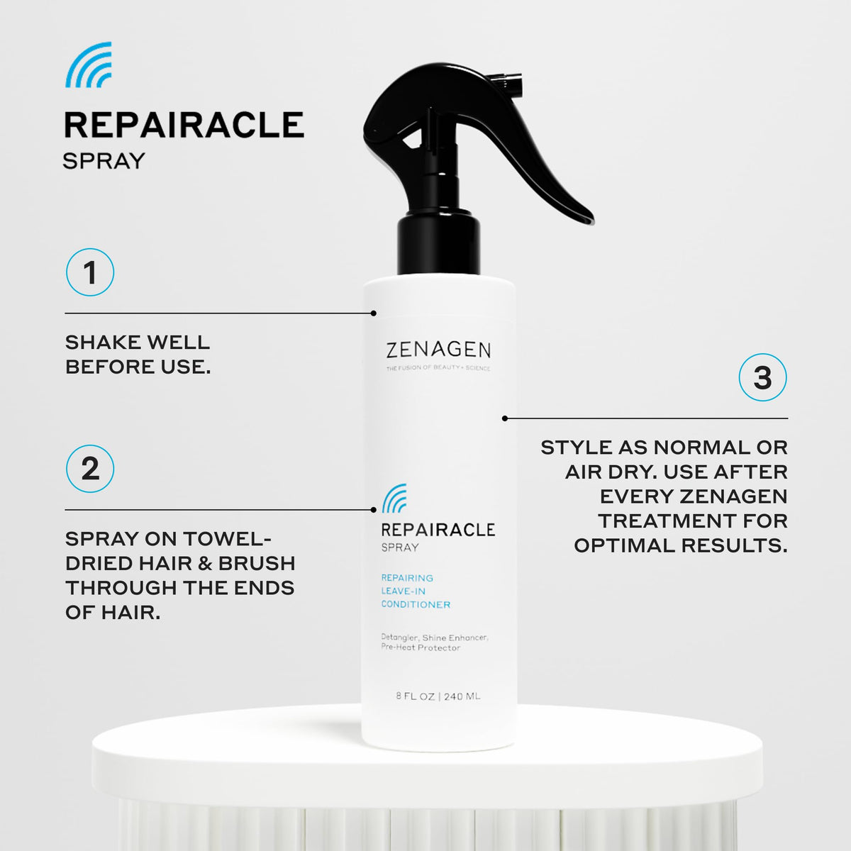 Zenagen label close-up revealing product claims and usage details