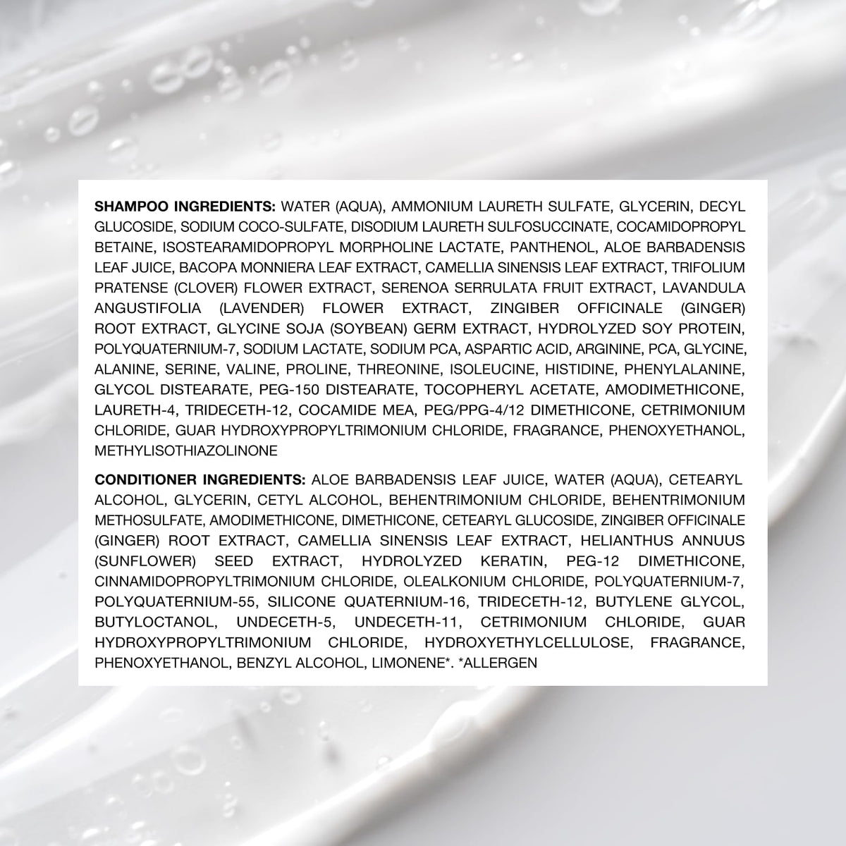 Zenagen conditioner bottle closeup showing lightweight hydration benefit