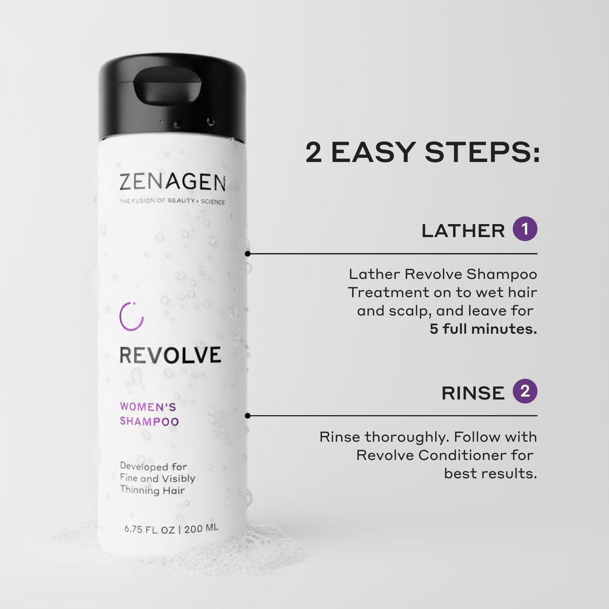 Zenagen Revolve conditioner cream close-up showing smoothing texture