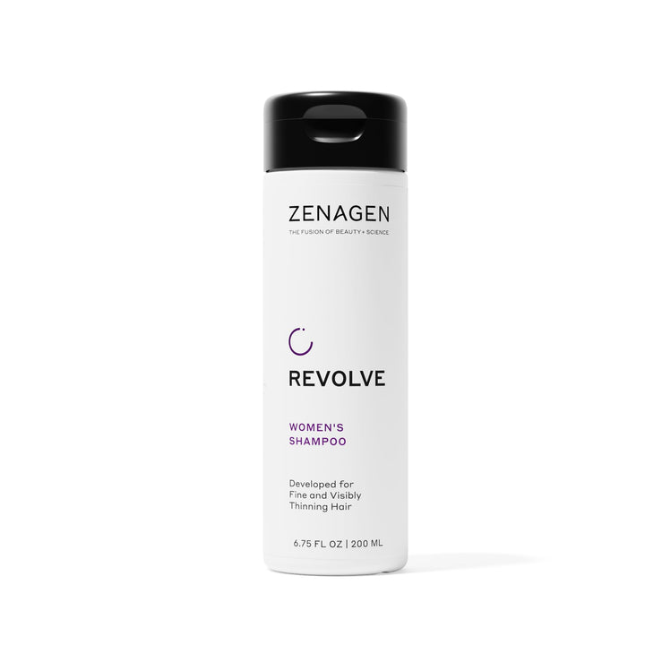 Zenagen bottle front view showing product and fuller-hair benefit