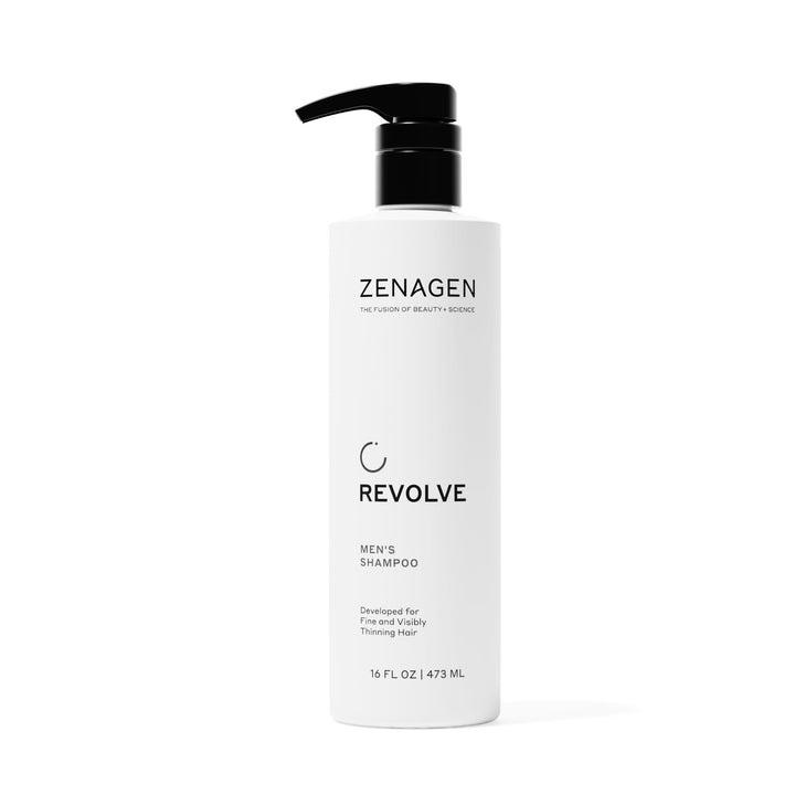 Zenagen Revolve front packaging showing brand and size, communicates dependable fuller-hair benefit