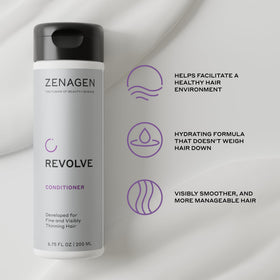 Zenagen Revolve bottle in shower setting conveying daily routine benefit