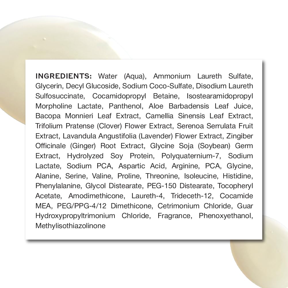 Zenagen Revolve shampoo lather in hand, demonstrates rich foam that lifts buildup for fuller-looking hair