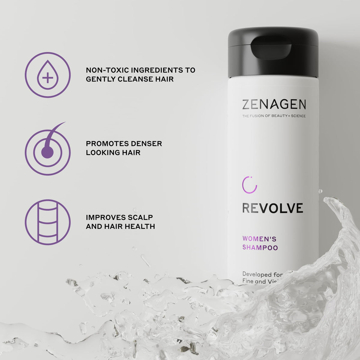 Zenagen 16 oz bottle held in hand to show actual size