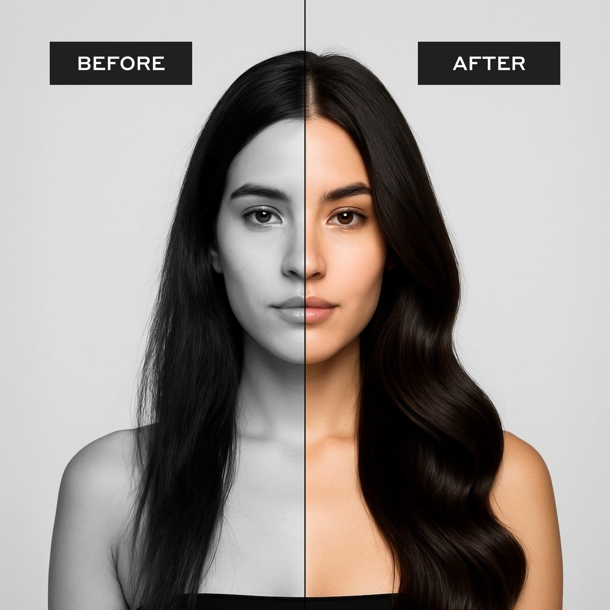 Zenagen lifestyle image of model with voluminous hair demonstrating product results