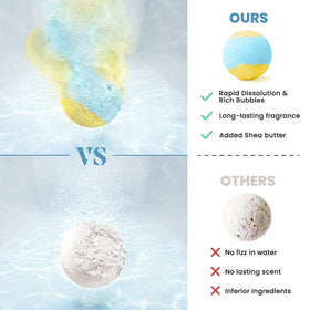ZenBombs close-up of bath bomb texture showing shea butter richness for softer skin