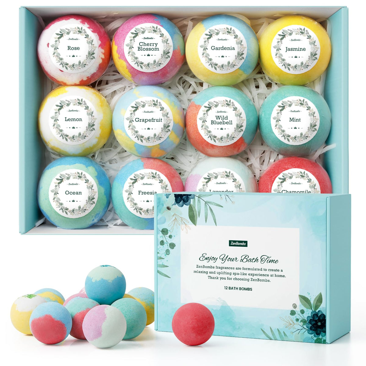 ZenBombs front box packaging shown as gift-ready and compact