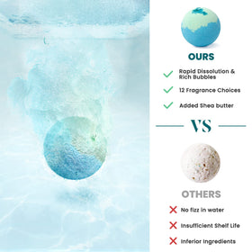 ZenBombs bath bomb texture with shea butter detail for moisturizing benefit