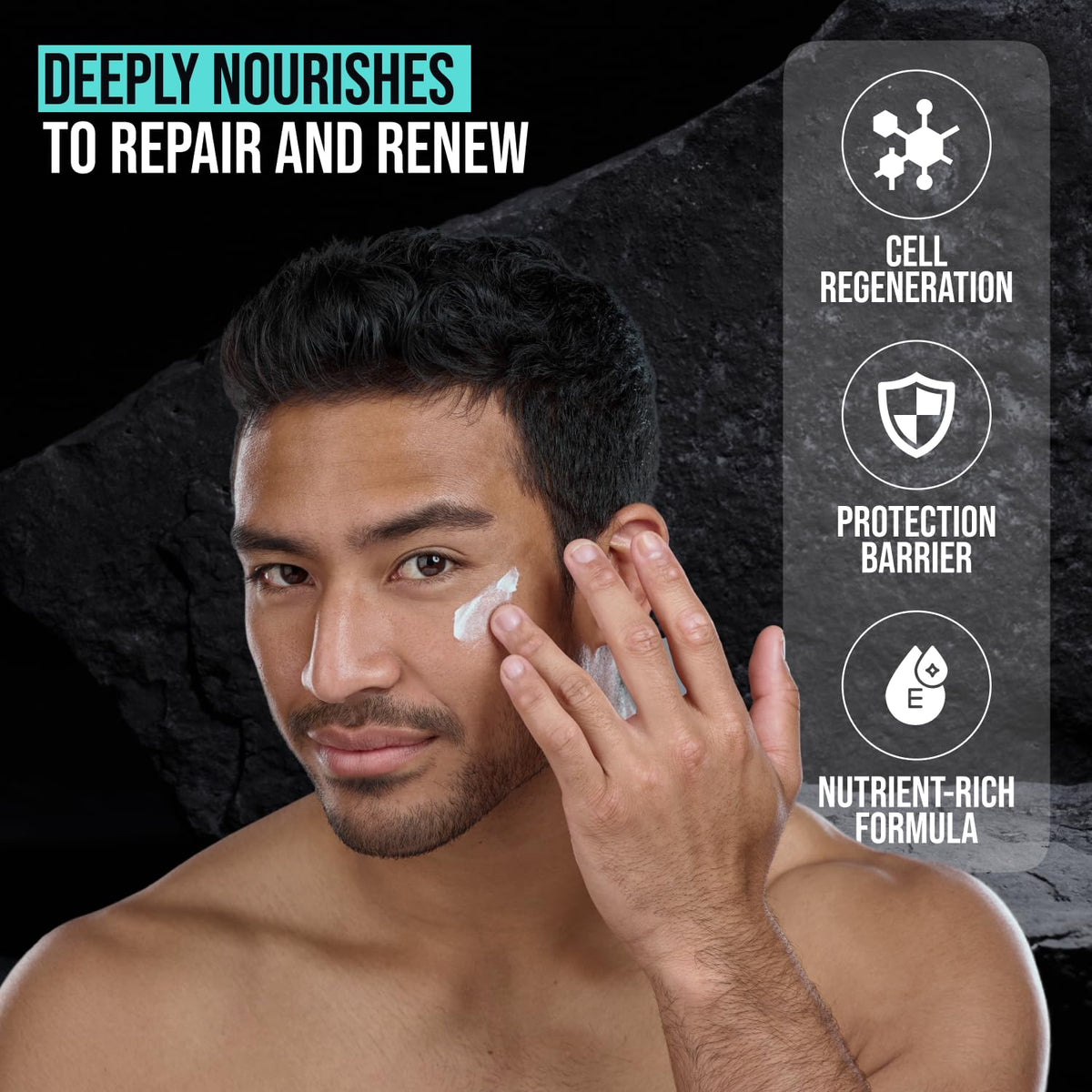 Zenolio Labs applied to jawline after shave to soothe and hydrate