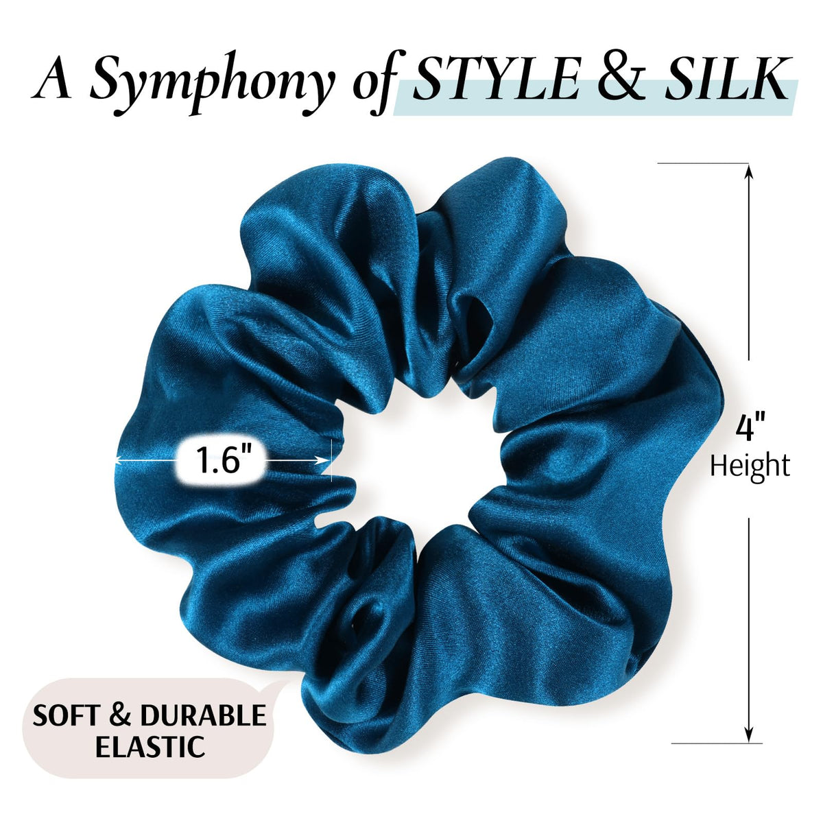 Zenssia scrunchies staged on a dresser near jewelry, elevates everyday outfits.