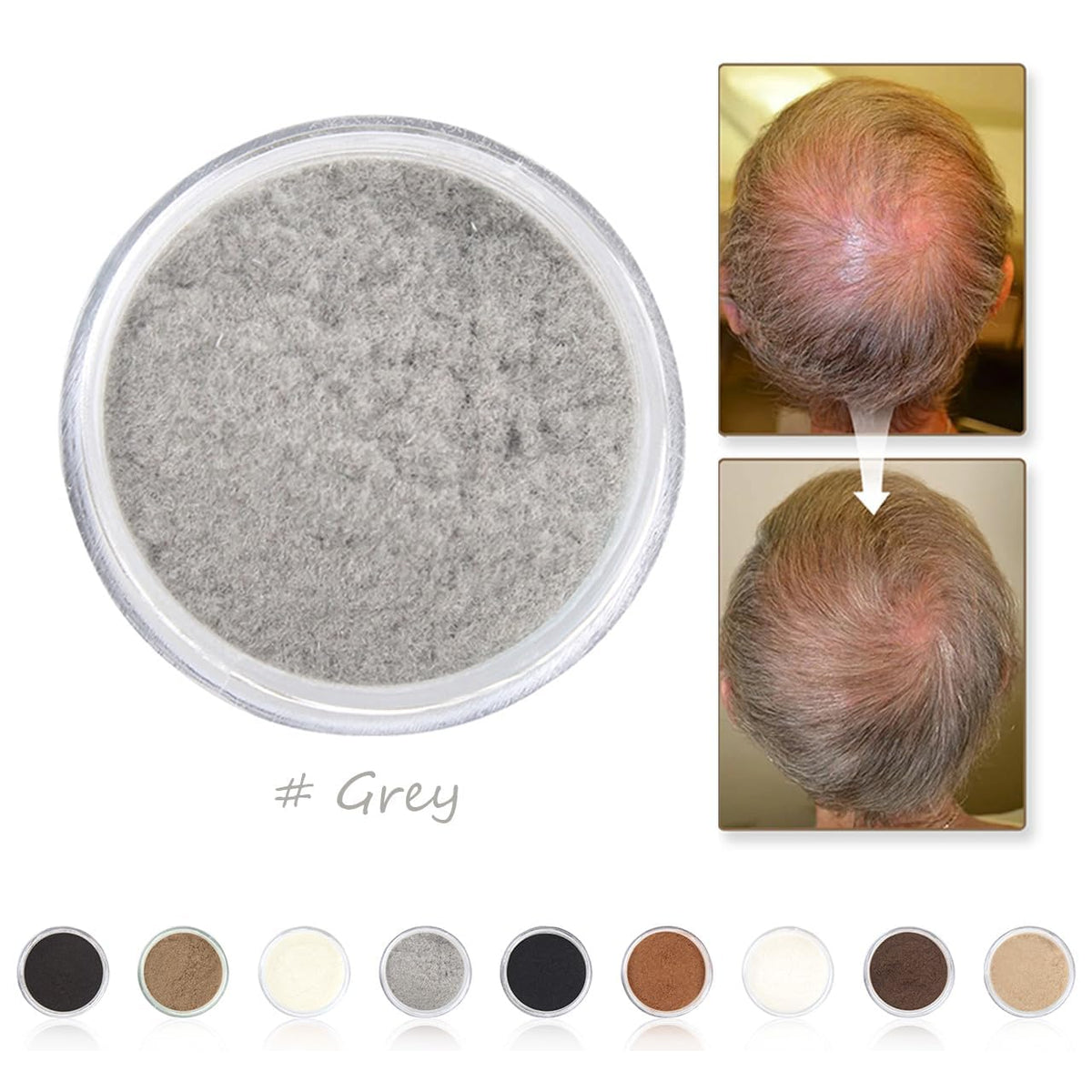 ZENTANMEI application demo with hand depositing fibers for quick coverage