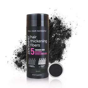 ZENTANMEI front packaging showing natural black fibers and quick coverage benefit