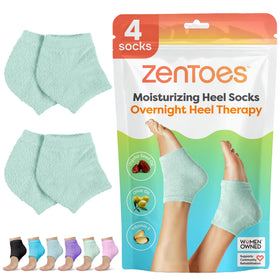 ZenToes front packaging showing two mint green pairs and benefits
