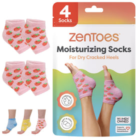 ZenToes front packaging in pink strawberries showing product and benefits