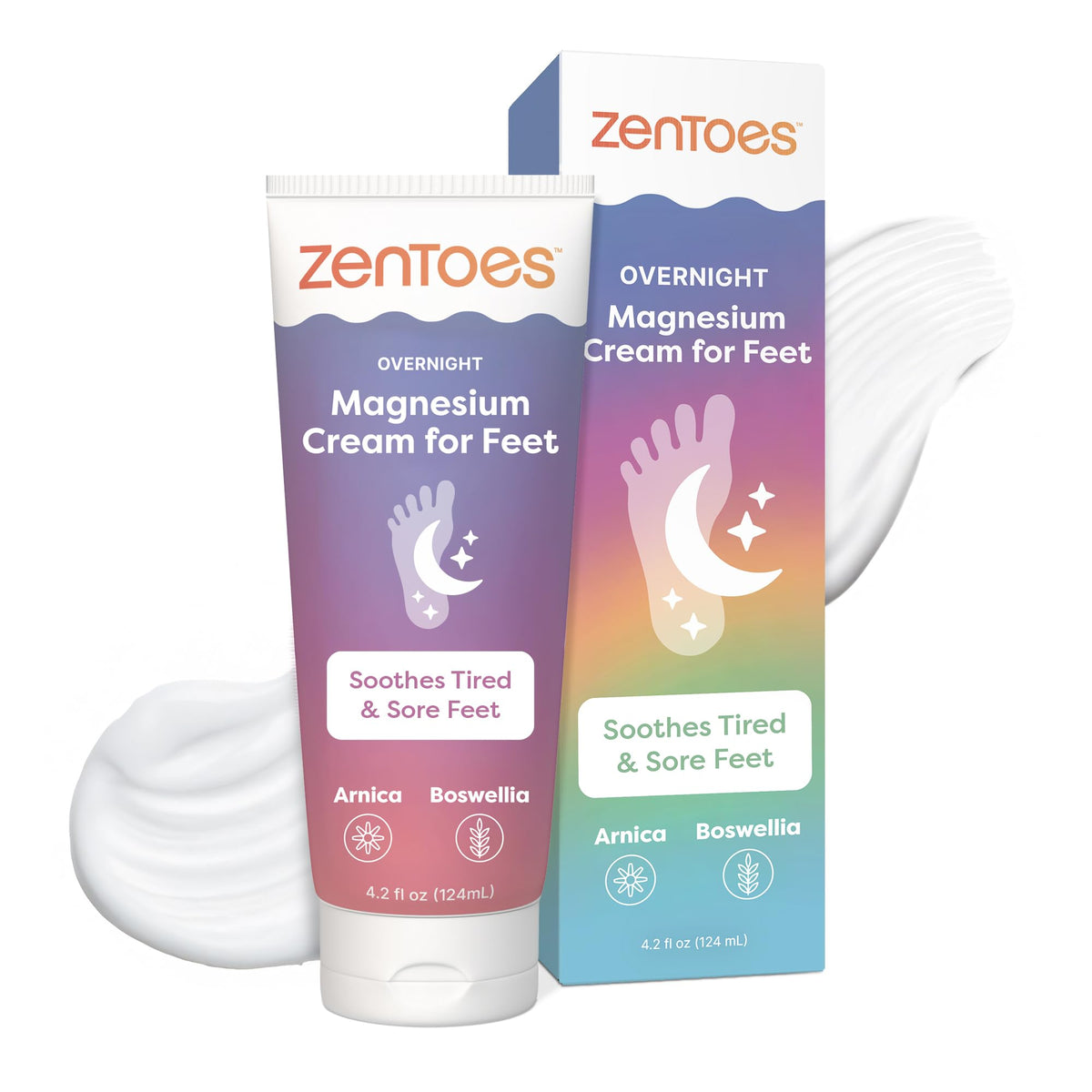 ZenToes front packaging showing jar and branding for calming foot care