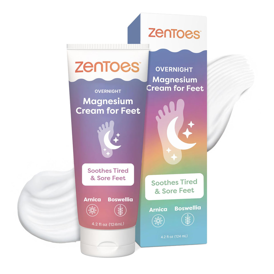 ZenToes front packaging showing jar and branding for calming foot care