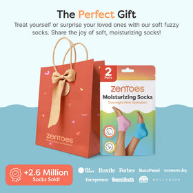 ZenToes socks styled as a gift set to highlight presentable packaging