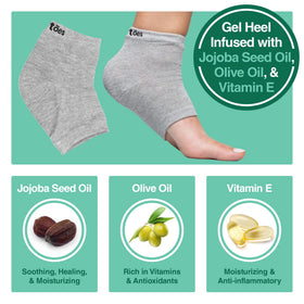 ZenToes close-up of heel gel pad, shows targeted hydration benefit