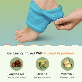 ZenToes socks in use while sleeping showing hands-free hydrating treatment