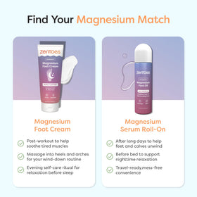 ZenToes ingredient label close-up highlighting magnesium and arnica benefits