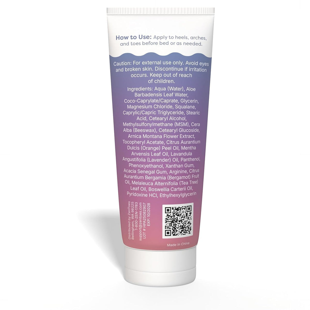 ZenToes applied to calves and legs illustrating soothing, lightweight absorption