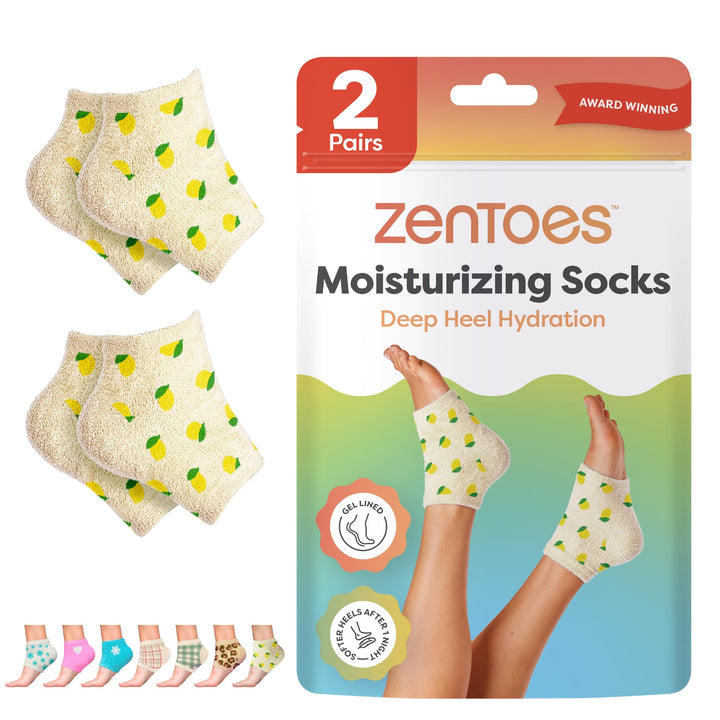ZenToes front packaging showing lemons design and product benefit