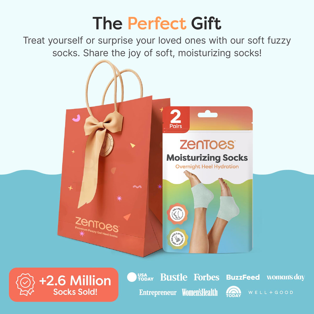 ZenToes socks arranged in a spa gift setting for relaxation