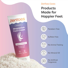 ZenToes jar on nightstand in bedroom setting supporting nightly routine