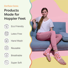 ZenToes size comparison showing regular fit versus wide width options