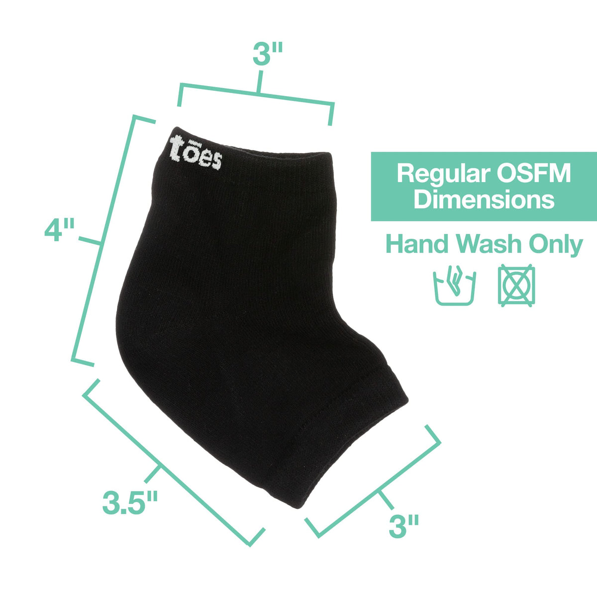 ZenToes size comparison beside a ruler showing regular fit and scale