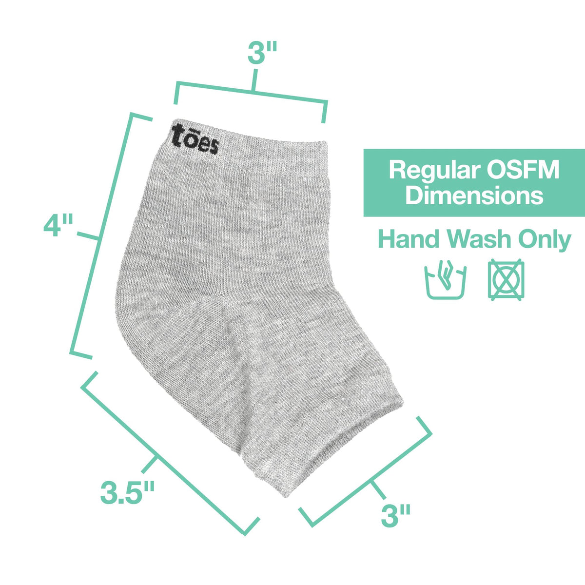 ZenToes size comparison with a hand, communicates one-size fits most