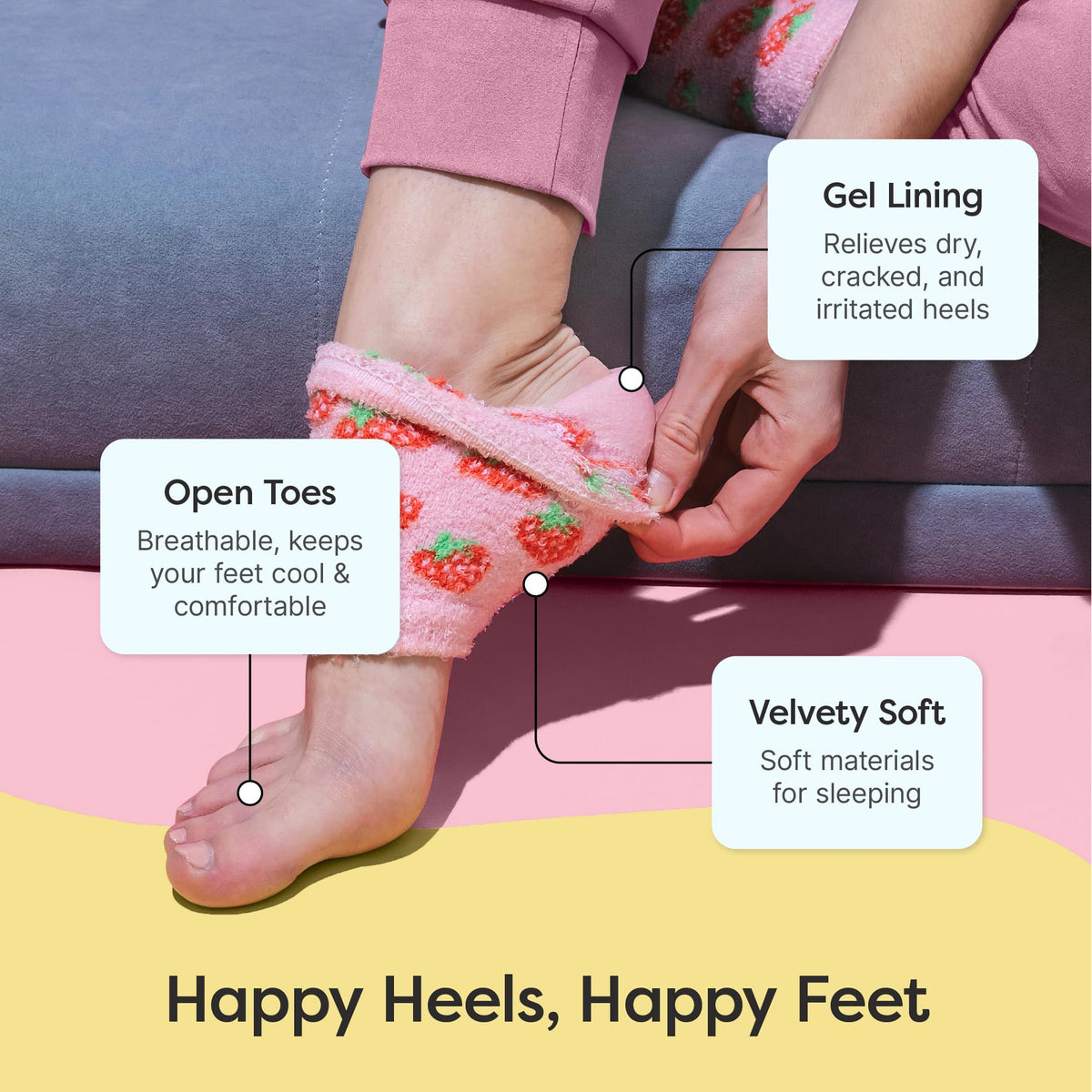 ZenToes moisturizing socks worn in bed for overnight hydration