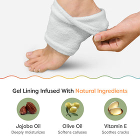 ZenToes worn in bed lifestyle shot demonstrating overnight hydration use
