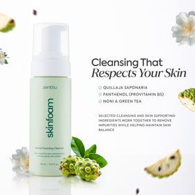 Zenttu rinsed skin result demonstrating refreshed, non-dry complexion