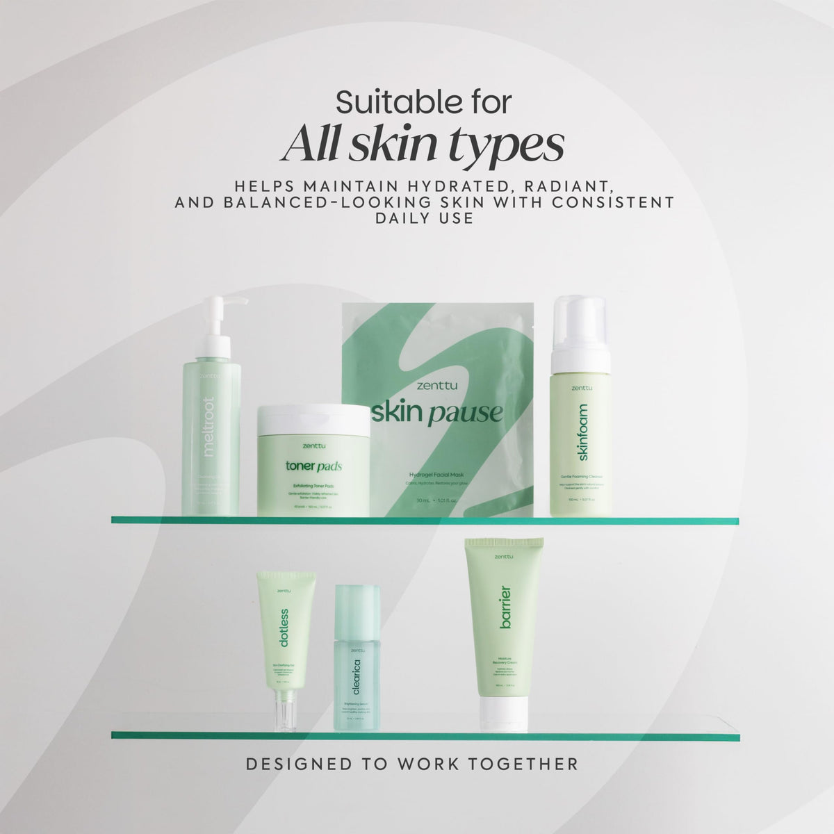 Zenttu hydrogel mask sheet laid flat, intensive cooling hydration and recovery benefit