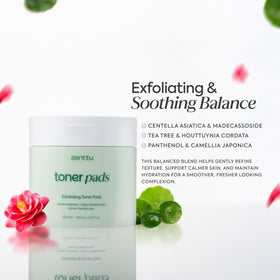 ZENTTU pad being swiped on face for visible smoothing benefit