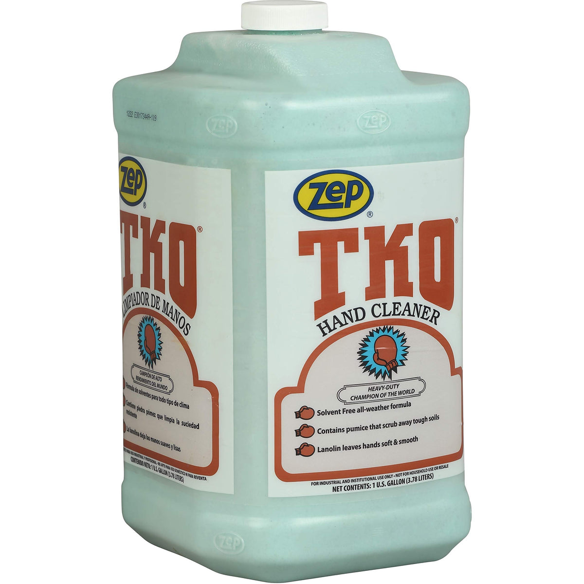 Zep TKO hand cleaner front label showing product and heavy-duty use benefits