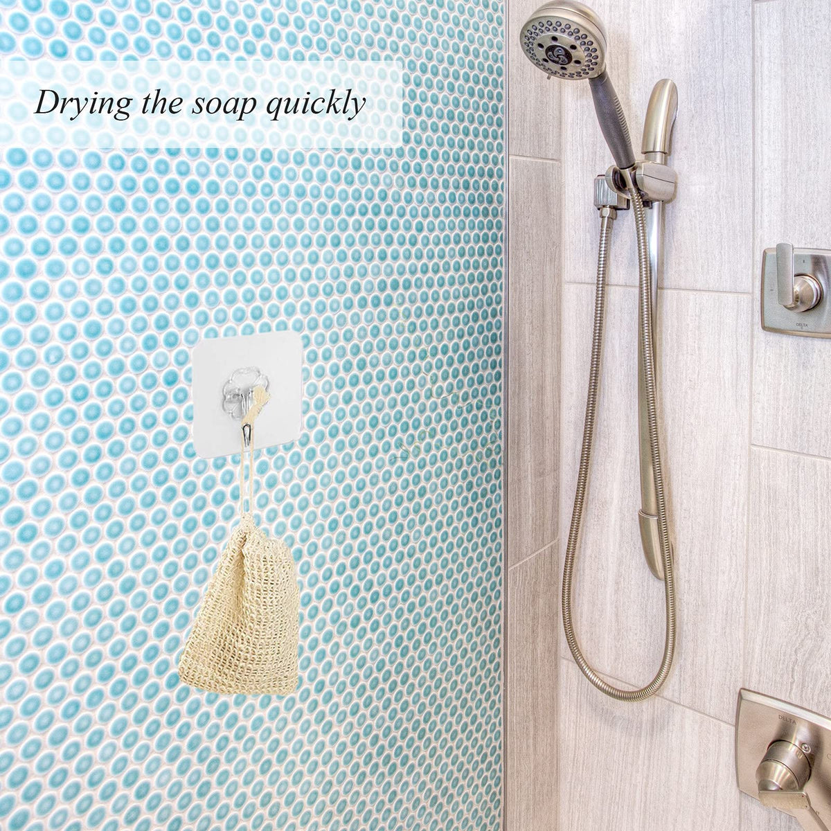 ZEPELOFFY pouch in shower creating foam and gentle scrubbing action