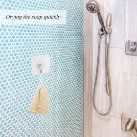 ZEPELOFFY pouch in shower creating foam and gentle scrubbing action