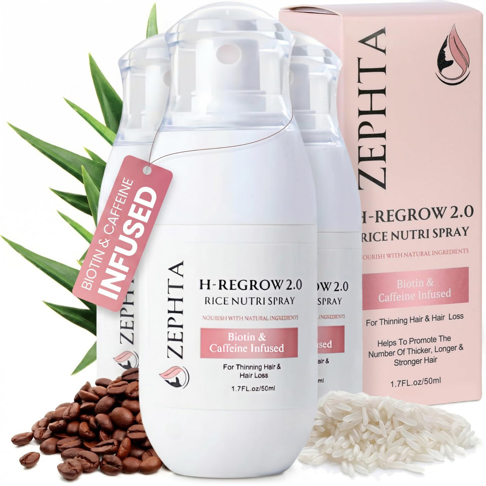 Zephta front packaging showing three bottles and benefits