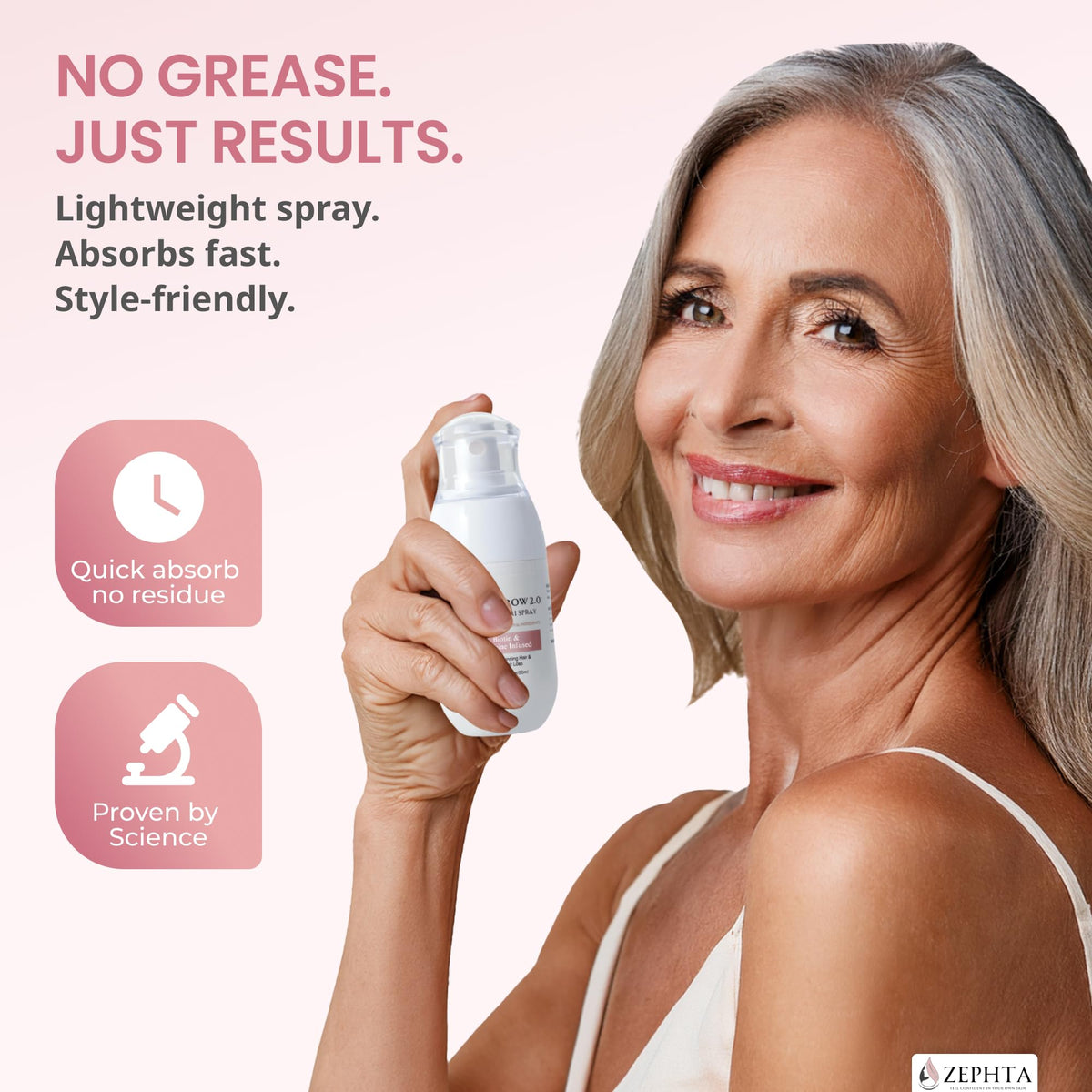 Zephta H-Regrow on bathroom counter as everyday hair-care essential