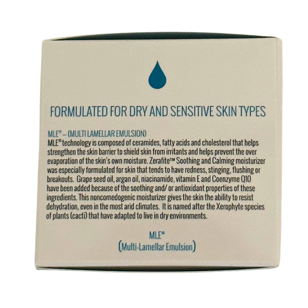 ZERAFITE ingredient label closeup highlighting calming and barrier-supporting actives