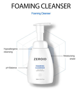 ZEROID foam texture close-up highlighting rich creamy lather and hydration