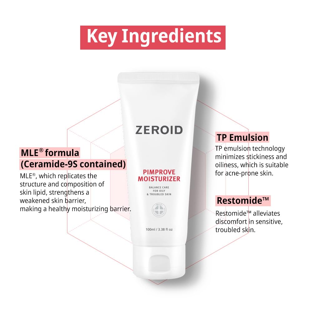 ZEROID application on face demonstrating calming effect and non-greasy absorption