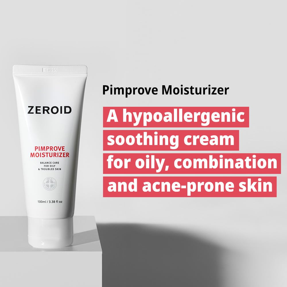ZEROID cream texture close-up highlighting lightweight hydration and smooth finish