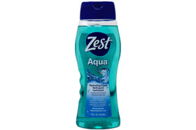 Zest close-up of pump and label highlighting vitamin E benefit