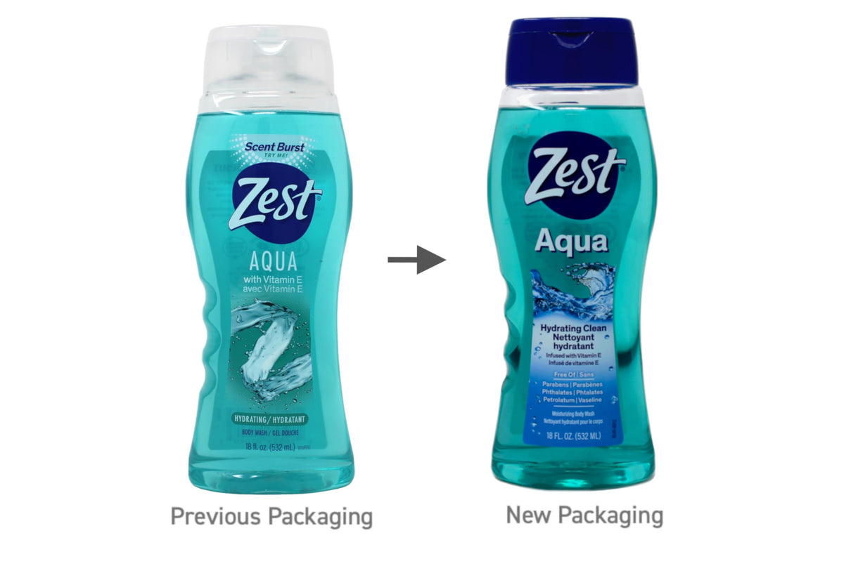 Zest bottle next to hand to show true size and travel convenience