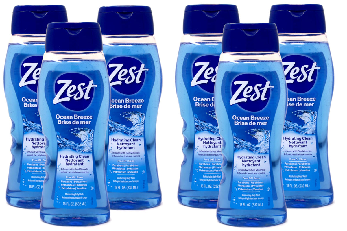 Zest front packaging showing bottles and ocean-inspired design for easy selection