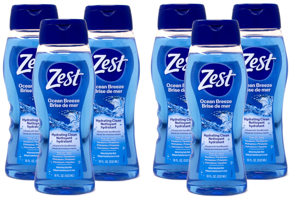 Zest front packaging showing bottles and ocean-inspired design for easy selection