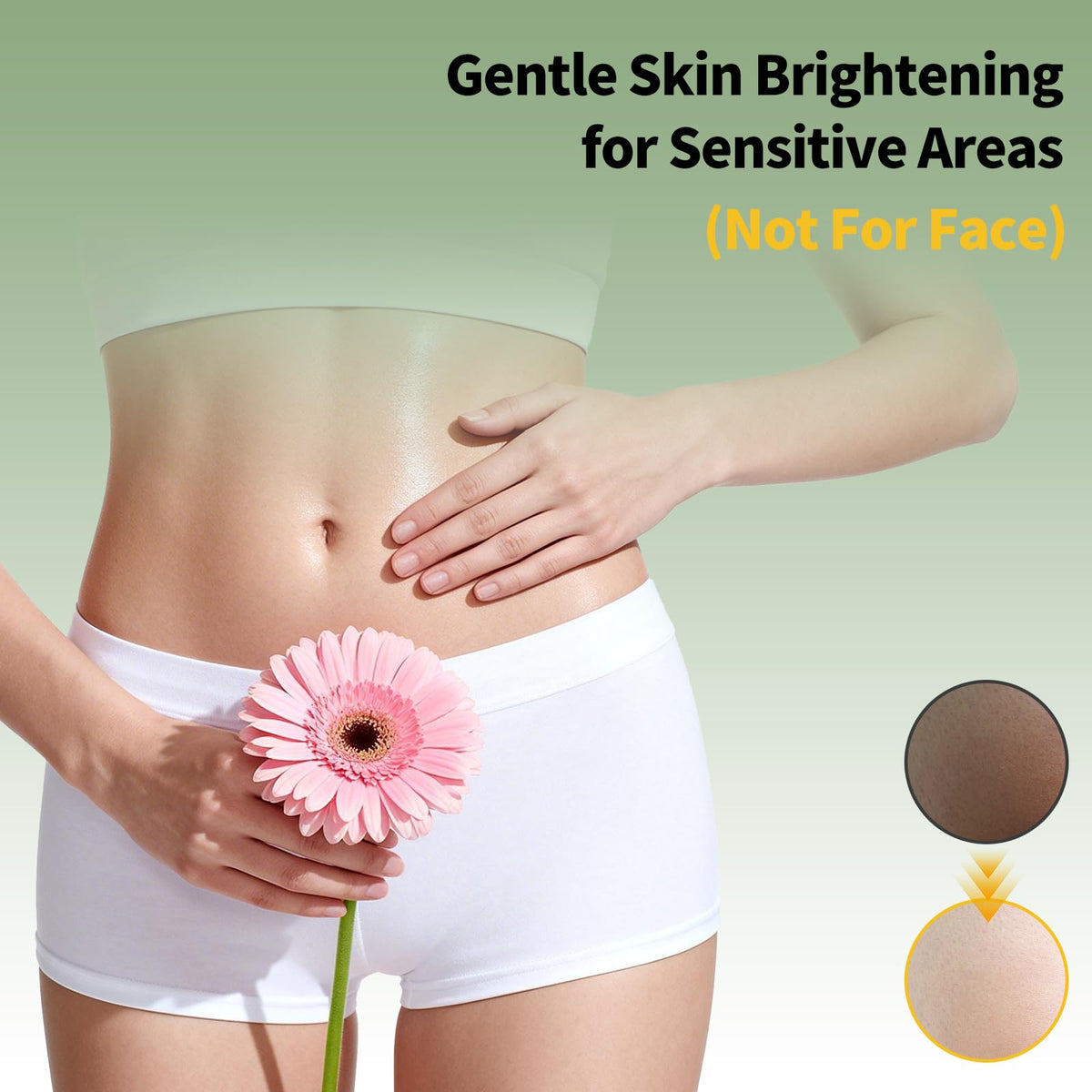 Zestvent used along bikini line in lifestyle scene for discreet brightening